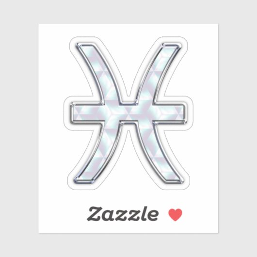 Pisces Zodiac Symbol Moeder van stijl Pearl Sticker (Vel)