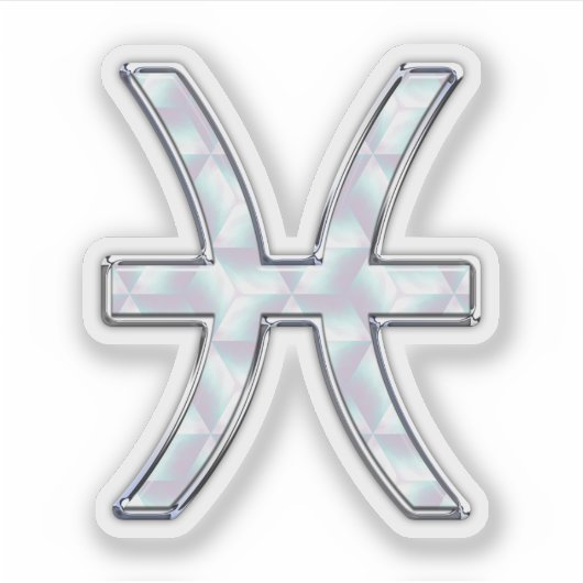 Pisces Zodiac Symbol Moeder van stijl Pearl Sticker (Voorkant)