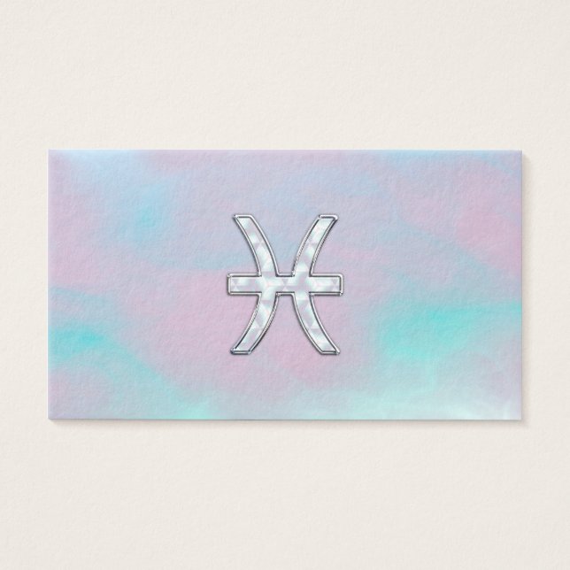 Pisces Zodiac Symbol Moeder van stijl Pearl Visitekaartjes (Voorkant)