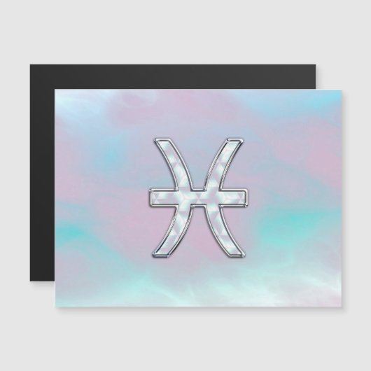 Pisces Zodiac Symbol Pastel Moeder van parelstijl (Voorkant / Achterkant)
