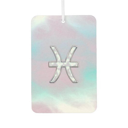 Pisces Zodiac Symbol Pastel Moeder van parelstijl Luchtverfrisser (Voorkant)