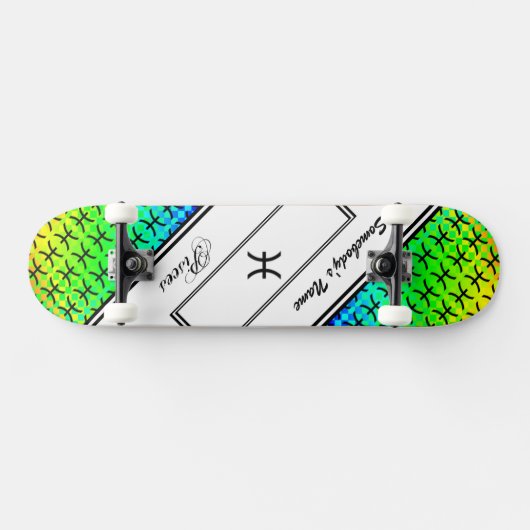Pisces Zodiac Symbol Standard van Kenneth Yoncich Persoonlijk Skateboard (Horizontaal)