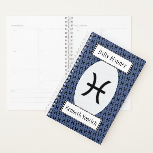 Pisces Zodiac Symbol Standard van Kenneth Yoncich Planner (Display)