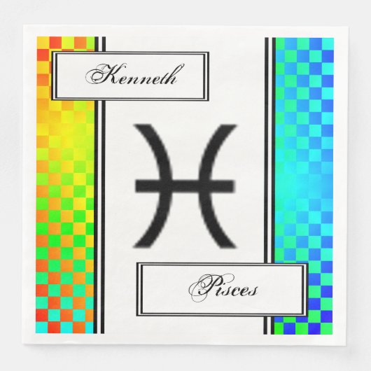 Pisces Zodiac Symbol Standard van Kenneth Yoncich Servetten (Voorkant)