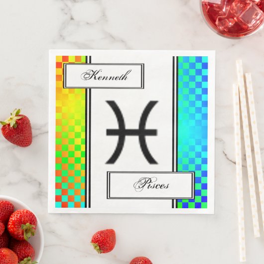 Pisces Zodiac Symbol Standard van Kenneth Yoncich Servetten (Insitu)