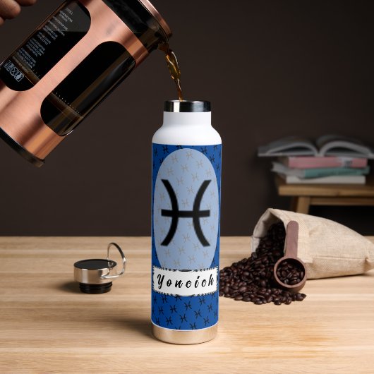 Pisces Zodiac Symbol Standard van Kenneth Yoncich Waterfles (Koffie)