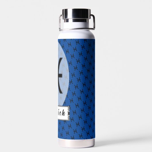 Pisces Zodiac Symbol Standard van Kenneth Yoncich Waterfles (Achterkant)