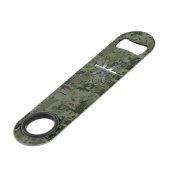Pisces Zodiac Symbol Woodland Digital Camouflage Speed Flessenopener (Voorkant Gekanteld)