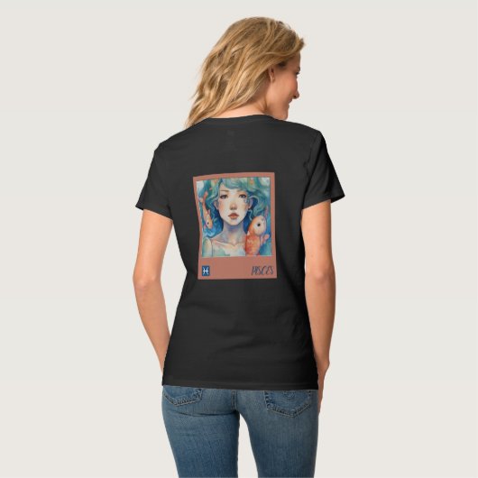 Pisces Zodiac T-shirt (Achterkant volledig)