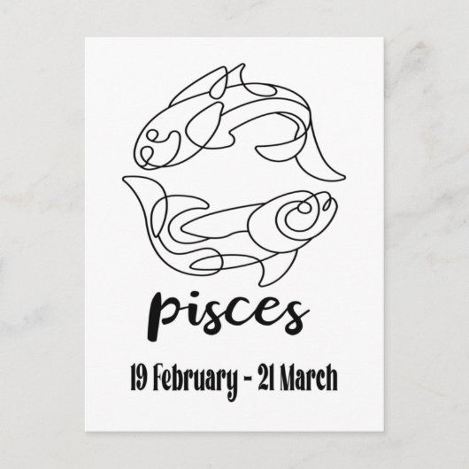 Pisces, Zodiac-teken Briefkaart (Voorkant)