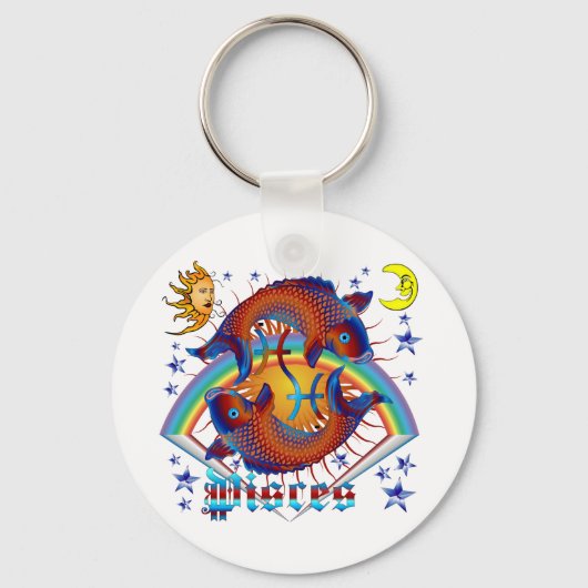 Pisces-Zodiac-V-1 Sleutelhanger (Voorkant)