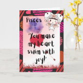 Pisces Zodiac Valentijnse Aangepaste Kaart (Gele Bloem)