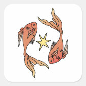 Pisces Zodiac Vierkante Sticker (Voorkant)