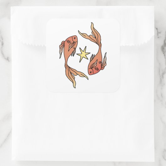 Pisces Zodiac Vierkante Sticker (Tas)