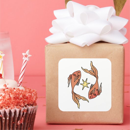 Pisces Zodiac Vierkante Sticker (Feest)