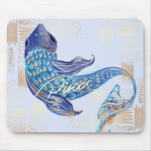 Pisces Zodiac Waterverf Artistry mousepad Muismat