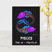 PISCES - ZODIAC-WENSKAART KAART (Gele Bloem)