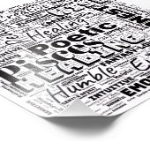 Pisces Zodiac Word Cloud Inspirational Photo  Foto Afdruk (Hoek)