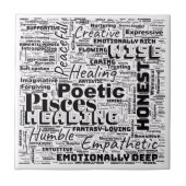 Pisces Zodiac Word Cloud Inspirational Photo Tile Tegeltje (Voorkant)