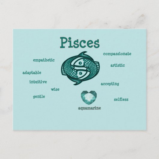 Pisces zodiale kenmerken briefkaart (Voorkant)
