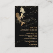 *~* PISCES Zodiastrology Reading Gold Black Visitekaartje (Achterkant)
