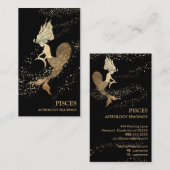 *~* PISCES Zodiastrology Reading Gold Black Visitekaartje (Voorkant / Achterkant)