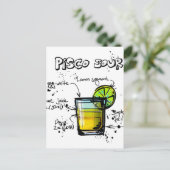 Pisco Sour Cocktail Recipe Briefkaart (Staand voorkant)