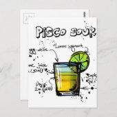 Pisco Sour Cocktail Recipe Briefkaart (Voorkant / Achterkant)