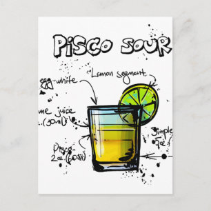 Pisco Sour Cocktail Recipe Briefkaart