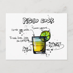 Pisco Sour Cocktail Recipe Briefkaart