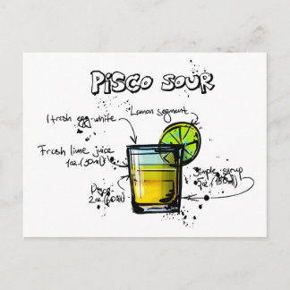 Pisco Sour Cocktail Recipe Briefkaart