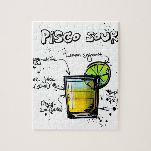 Pisco Sour Cocktail Recipe Legpuzzel (Verticaal)