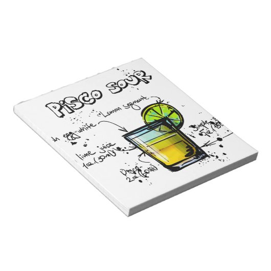 Pisco Sour Cocktail Recipe Notitieblok (Schuin)