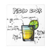 Pisco Sour Cocktail Recipe Notitieblok (Voorkant)
