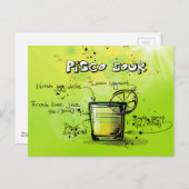 Pisco Sour Drink- Cocktailgeschenk Briefkaart (Voorkant / Achterkant)