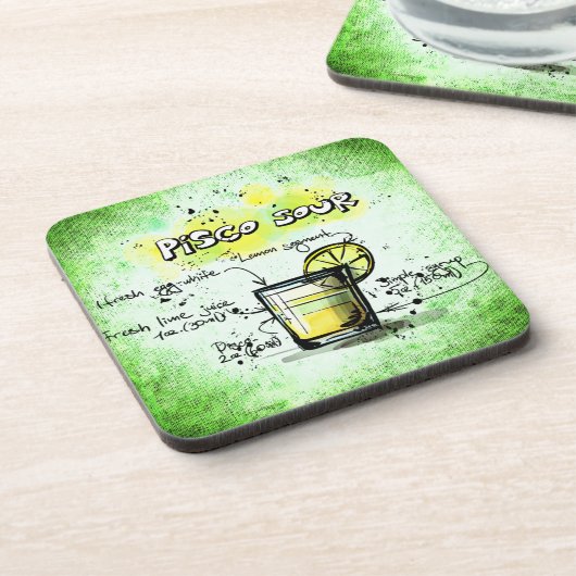 Pisco Sour Drink Recipe Drankjes Onderzetter (Linkerzijde)