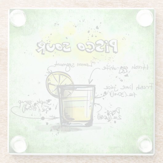 Pisco Sour Drink Recipe Glazen Onderzetter (Achterkant)