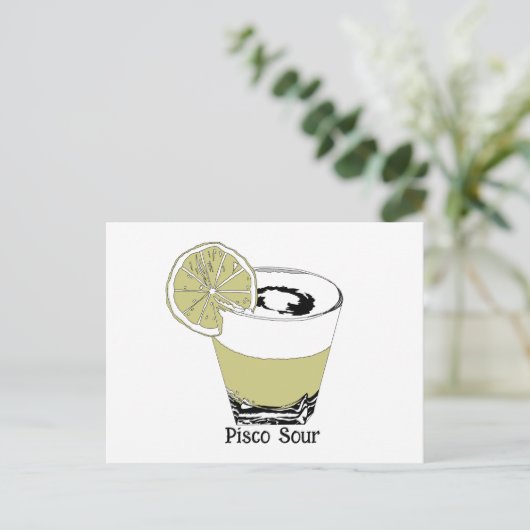 Pisco Sour Illustration Briefkaart (Staand voorkant)