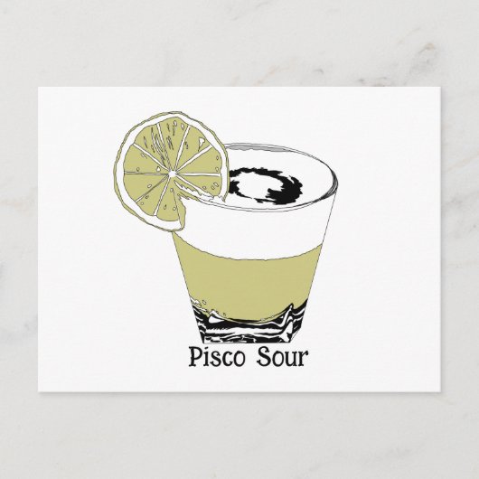 Pisco Sour Illustration Briefkaart (Voorkant)