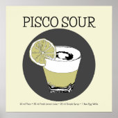 Pisco Sour Illustration Poster (Voorkant)