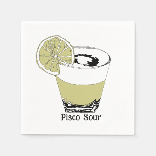 Pisco Sour Illustration Servet (Voorkant)