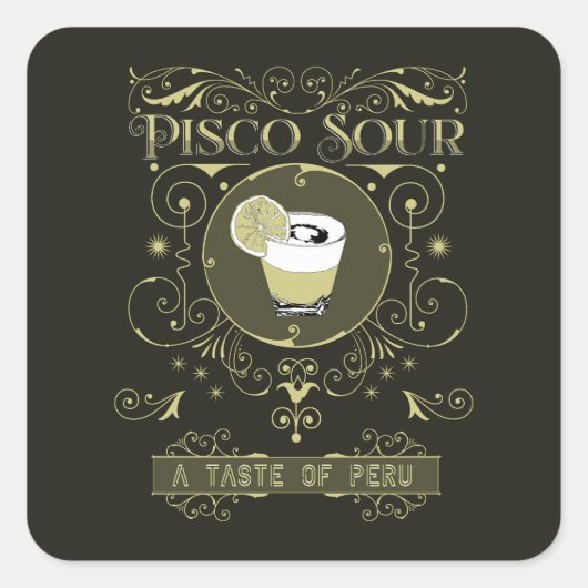 Pisco Sour Vierkante Sticker (Voorkant)