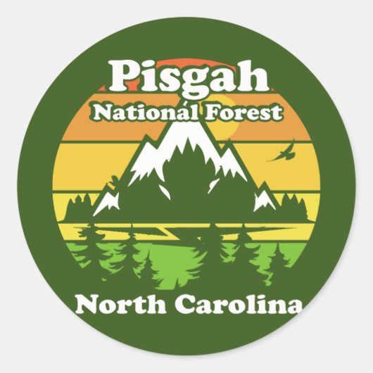  Pisgah National Forest North Carolina Ronde Sticker (Voorkant)