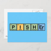 Pisher gemaakt van elementen briefkaart (Voorkant / Achterkant)