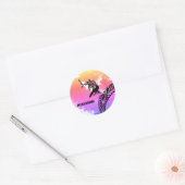 Pisisami Schildpad en Haai Ronde Sticker (Envelop)