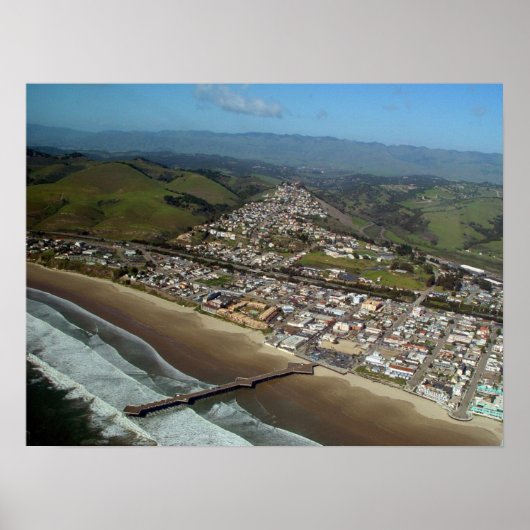Pismo Beach, California Aerial Uitzicht Print (Voorkant)