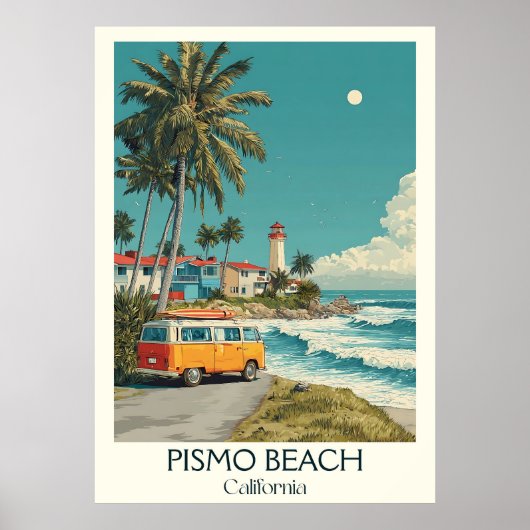 Pismo Beach California Art Print | Klassieke CA (Voorkant)