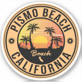 Pismo Beach California  Palm Tree 60s Sticker
