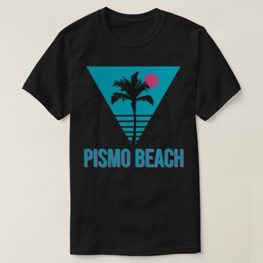 Pismo Beach California retro palmboom T-shirt (Design voorkant)