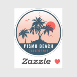Pismo Beach California Retro Sunset Souvenirs 60s Sticker